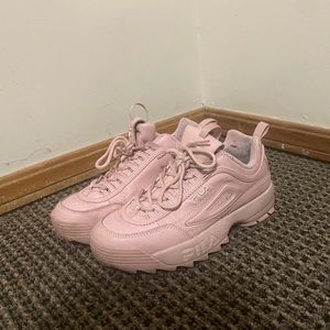 Pink Platform Fila Sneakers